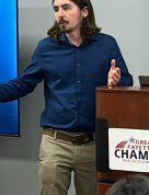 Jacob Zepp presenting at a Greater Fayetteville Chamber event